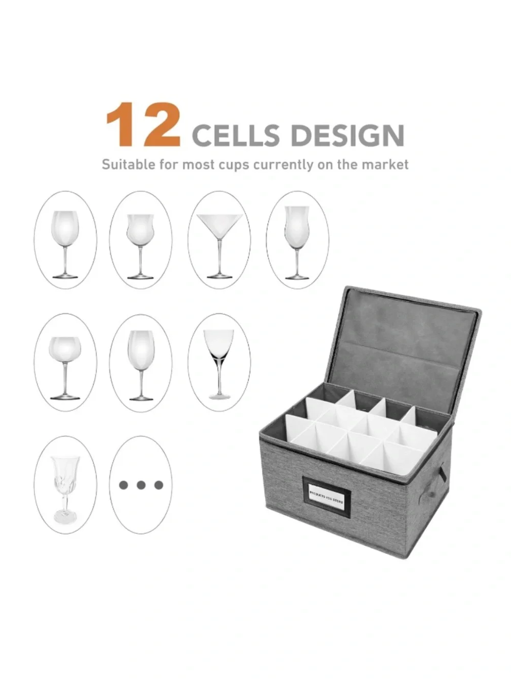 Wine Glass Storage Box 3-Pack - Holds 36 Stemware Glasses - SHIP ALONE